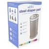 Stylish Taupe Diaper Disposal Solution - Odor-Locking Steel Pail, Easy Clean