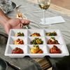 Cinf Ceramic 9-Compartment Tray White Microwave & Dishwasher Safe Perfect for Snacks and Desserts Multi-Section Serving Dish