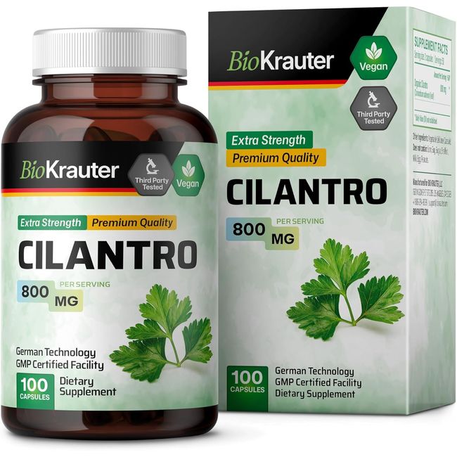 Cilantro Supplement - Organic Cilantro Capsules - Rich Source of Antioxidants