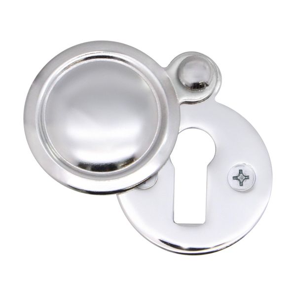 Victorian Keyhole Covered Escutcheon for Front Doors 35mm Polished Chrome | Pack of 1