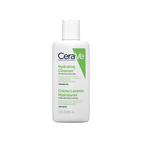 CeraVe Feuchtigkeitsspendende Reinigungslotion für normale bis trockene Haut, sanfte Reinigung für Körper und Gesicht, mit 3 essentiellen Ceramiden und Hyaluron - 2x 88 ml