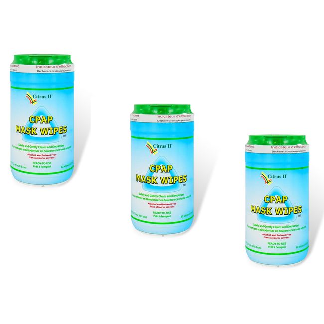 NEW Citrus Cleaning Wipes, Clean Citrus Scent 62 Wipes Per Canister - Pack of 3