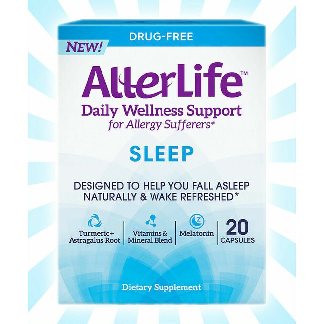 AllerLife Sleep Drug-Free Capsules for Allergy Sufferers 20 Caps x 2 Bottles