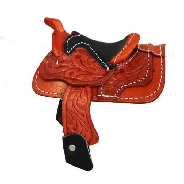 2" Decorative Western Saddle Red