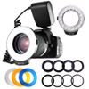 PAC Tech, 48 LED Close-up Strobe for Camera / SLR Camera Macro Ring Light / Macro Ring Flash Compatible with Canon Nikon Strobe LCD Display