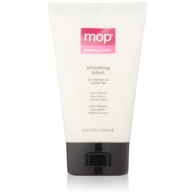 MOP Pomegranate Smoothing Lotion For Medium to Coarse Hair, 4.25 Fl Oz., Heat Protectant, Reduces Frizz for Added Shine