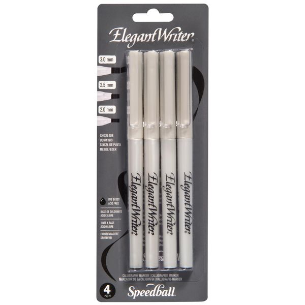Speedball Assorted Tips Elegant Writer, Set of 4, Black