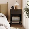 Fluted Night Stand with Opening Storage,Mid Century Bedside Table with Drawer,Mo
