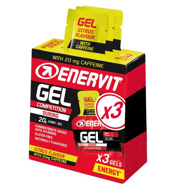 Enervit Sport Energy Gel (Citrus with Caffeine, 3 x 25ml)