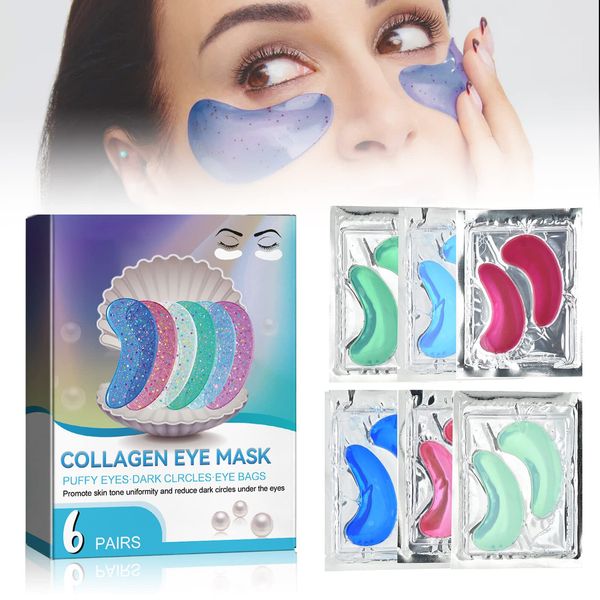 Augenpads Eye Mask, Anti Aging Augen Pads, Eye Pads für Geschwollene Augen, Eye Patches, Sofort-Lifting Augenmaske, Gegen Augenringe Tränensäcke Falten Dunkle Kreise & Puffiness, 6 Paar