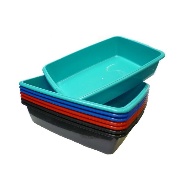 Whitefurze Plastic Cat Litter Tray, Large