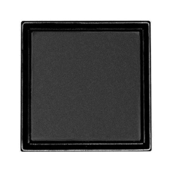 Infinity Drain 5x5 Tile Drain Strainer Only - 2" Throat in Matte Black LT5-2 BK