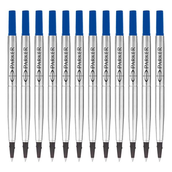 Parker Rollerball Pen Refills | Fine Point | Blue QUINK Ink | 12 Count