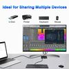 USB Switch, USB Switcher 2 Computers, USB 2.0 Switch Sharing 4 USB Devices KVM Switcher Box for PC, Printer, Scanner, Mouse, Keyboard with 2 Pack USB Cable, Compatible with Mac/Windows/Linux