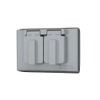 1-Gang Duplex Outlet Metallic Weatherproof Cover, Gray
