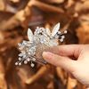 Edary Bride Crystal Wedding Hair Comb Flower Bridal Hair Accessories Leaf Wedding Side Comb Hair Piece for Women and Girls (Pack of 2)
