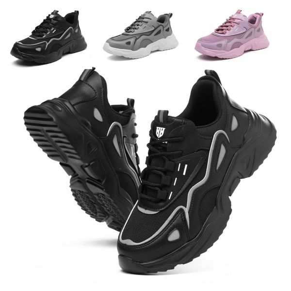 Bawalon Sicherheitsschuhe Damen Leicht Arbeitsschuhe Atmungsaktiv Sportlich Stahlkappenschuhe rutschfest Schutzschuhe Sneaker Grau 39