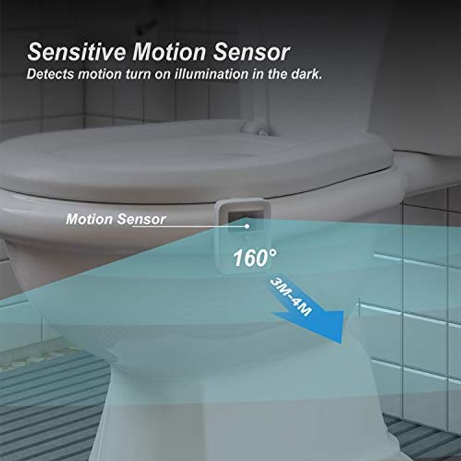 Toilet Night Light LED Motion Activated Sensor Lamp Bathroom Seat Bowl  Lights