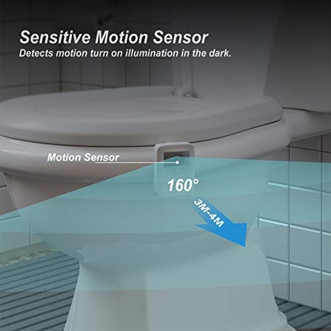 Toilet Night Light LED Motion Activated Sensor Lamp Bathroom Seat Bowl