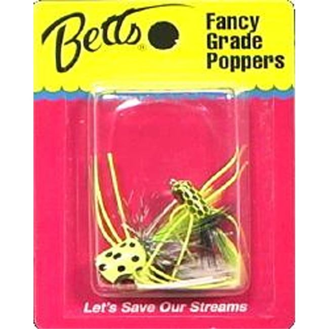 Betts Panfish Popper (3-Piece), Yellow/Black