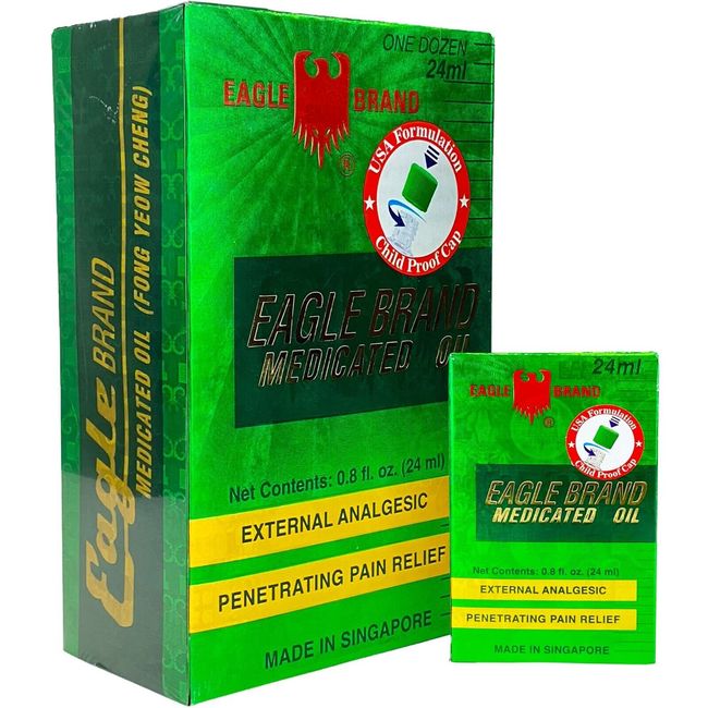 Eagle Brand Medicated Oil 24ml Bottle 1pack (12pcs) - Dau Xanh Con O  Great Deal