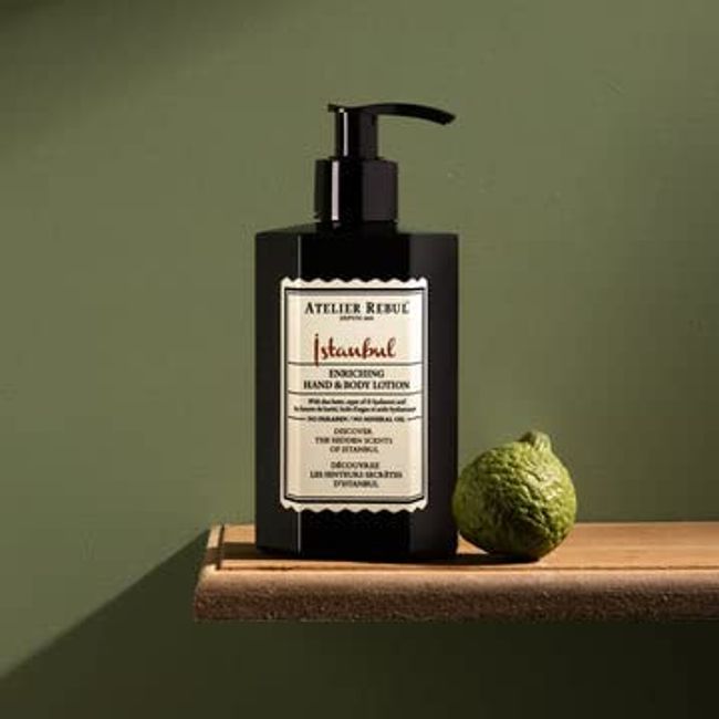 ATELIER REBUL ISTANBUL Hand and Body Lotion 430 ml - Woody & Spicy Fragrance - Natural Body Care for Men and Women, Body Lotion without Sulphates, Parabens and Mineral Oils