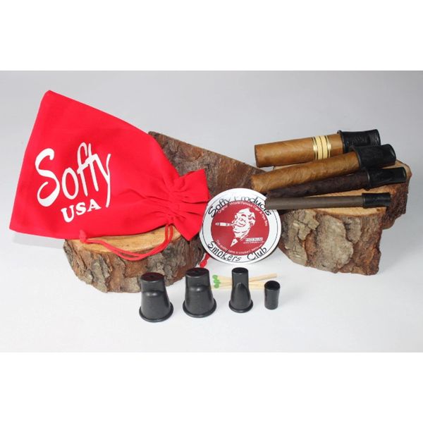 "Softy" Rubber Cigar Holder Mouthpiece tip Set (20 to 64 Ring Sizes)