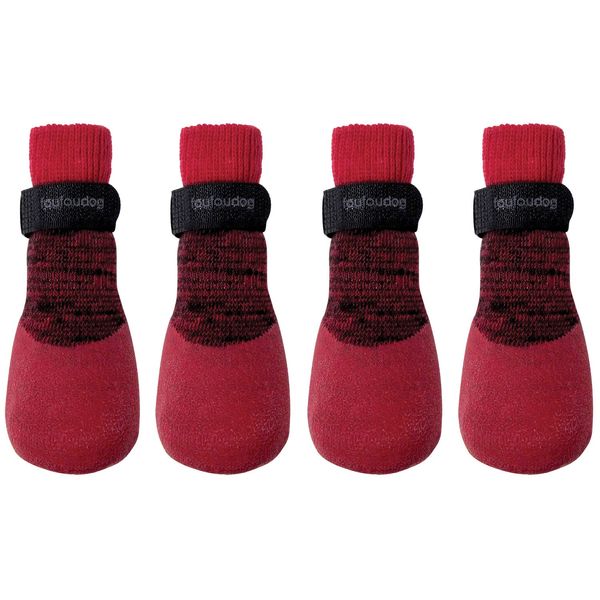 FouFou Dog 82544 2017 Rubber Dipped Socks, Medium, Red
