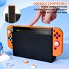 DLseego Protective Case for Switch,Slim Dockable Hard PC Case Shell Protector Cover with 2PCS Soft Handle Grip Cover and 4PCS Switch Thumb Grip Caps,Orange