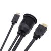 Cablecc USB 3.1 USB-C Type-C & 4K HDMI Extension Flash Car Latch Mount Extension Waterproof Dustproof Cable for Dashboard Panel