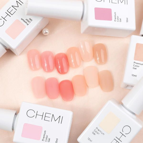 Chemie Gel Syrup Color Gel Self Nail Polish Nude Tone Manicure Nude Skin 6 Piece Set