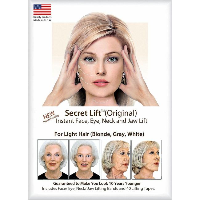 Instant Face, Neck and Eye Lift (Light Hair) Facelift Tapes & Bands Secret Lift