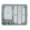 2 x High Grade Extra Large Plastic Dish Drainer Plate and Cutlery Rack in Silver