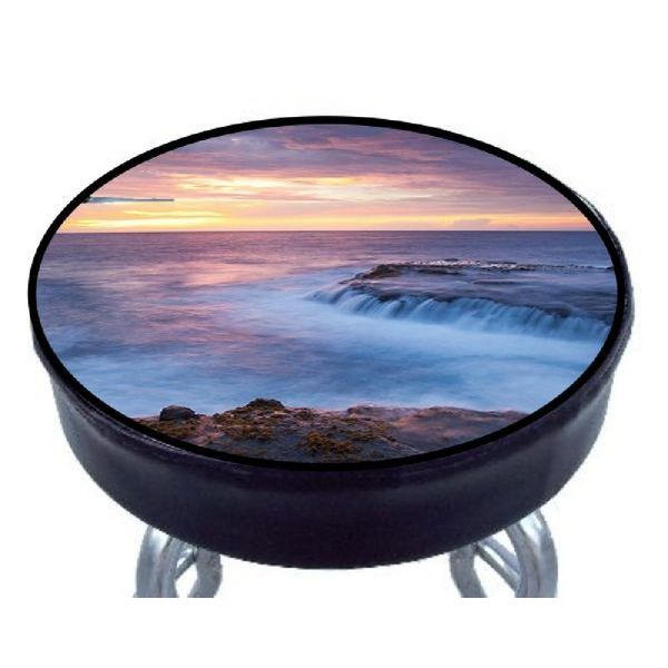 Custom Grafix Island Print #2 Slip-on Bar Stool Cover 12-15 Inch Diameter (15" Diameter with 4" Sideband)