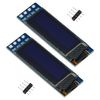 A-DIGISHUO 2Pcs 0.91 Inch I2C OLED Display Module SSD1306 OLED Display Module 128 * 32 IIC Interface DC 3.3V~5V for Ar duino（Blue）