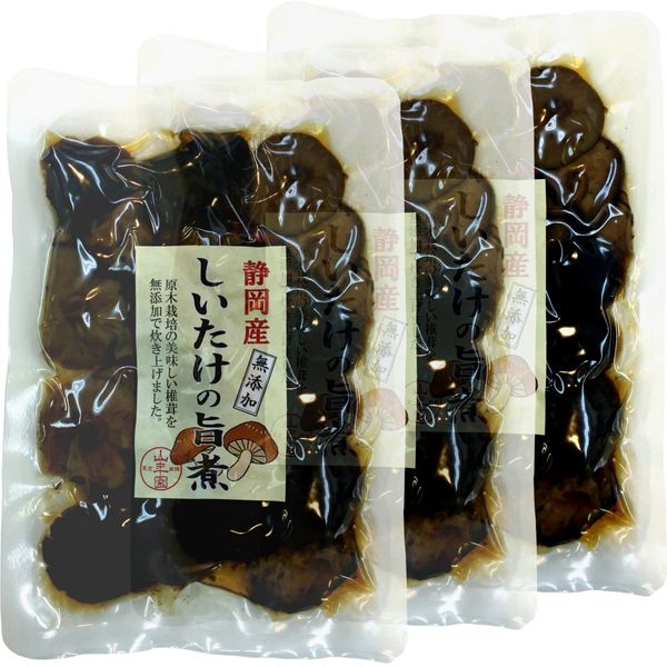 (100% Made in Japan) Boiled Shiitake Mushrooms, Additive-Free, 5.3 oz (150 g) x 3 Bag Set, Sugamo Ochaya, Yamanenen