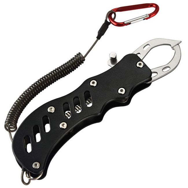 DanYun Fish Grip, Fish Catcher, Fish Catcher, Fishing Pliers, Anti-Rust Material, Aluminum Fishing Tackle Lightweight, Compact, One-Handed, Carabiner, High Elasticity, Anti-lost Rope