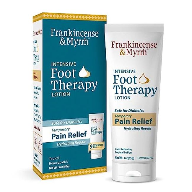 Frankincense & Myrrh Foot Pain Relief Lotion - Intensive Foot Therapy - Dual Action Neuropathy Pain Relief Cream and Hydrating Skin Repair with Essential Oils, 3 Ounce (Pack of 1)