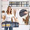 4-Pack Foldable Storage Bins Clothes Blanket under Bed Organizer for Bedroom