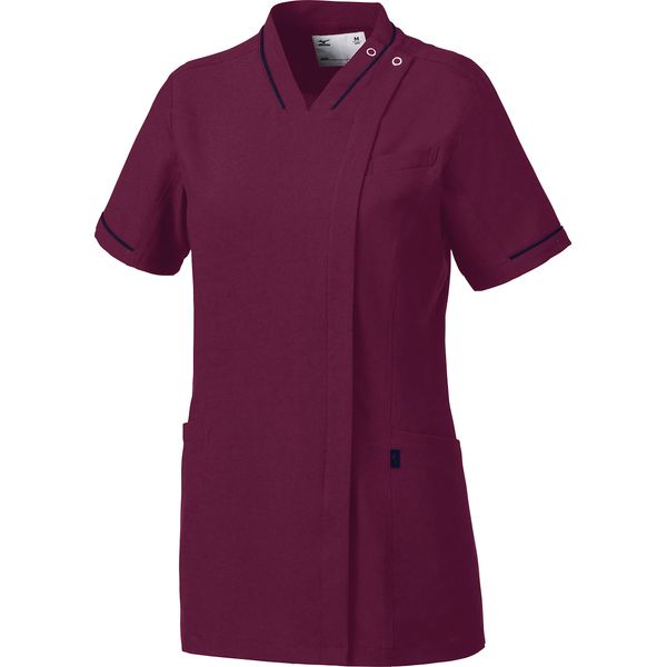 Mizuno Medical Scrub, Medical Care, Laboratory Coat, Fastener Scrub, Women's, Easy to Put on and Take Off (Stretch/Antistatic/Deodorizing/Industrial Washing Compatible), C-29 Wine