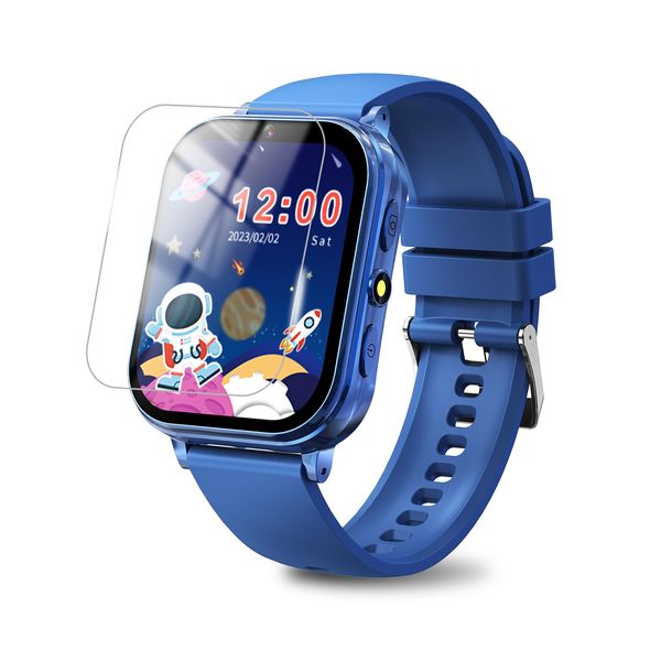 AMYJOY Kids Game Watch Boys Girls with Puzzle Games Music Player Camera HD Touchscreen, Kids Toys Birthday Gifts for Girls Boys Age 6-12 (Blue)