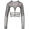 Coquette Womens Black Top Cropped, Black
