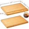 Extra Large Bamboo Cutting Board 17X12.6 Reversible With Juice Grooves