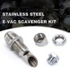 Silver E-VAC Scavenger Kit Catch Can includes T304 Vacuum SS E-VAC fitting USA