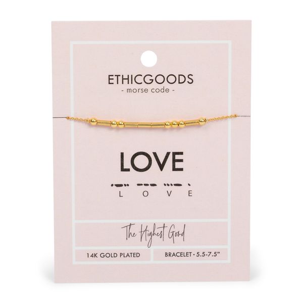 CLASSIC GOLD Morse Code Beaded Bracelet | LOVE - Love