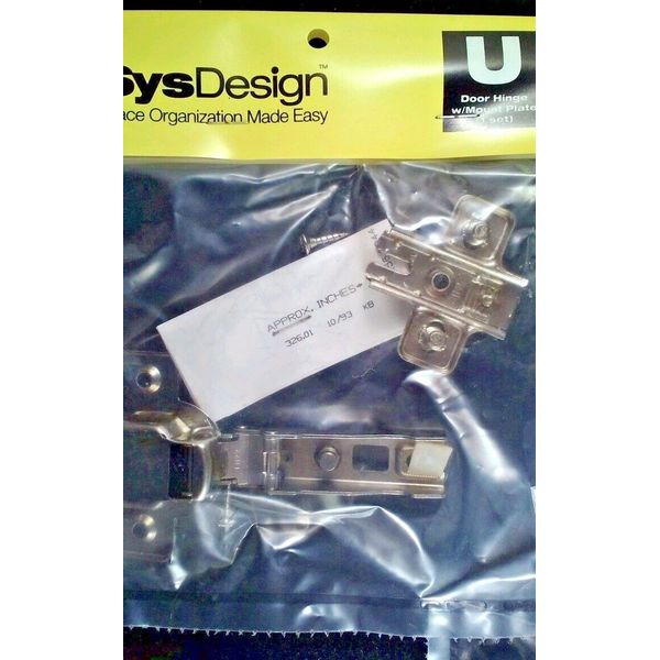 4 Hafele Cupboard Door  hinges  & Mount  2 screws Instructions New Kitchen Bath
