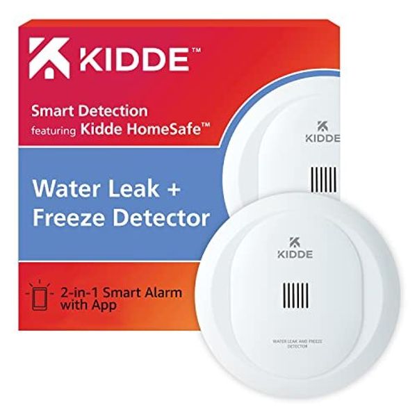 Kidde Smart Water Leak Detector Freeze Sensor WiFi Alexa Compatible Battery O...