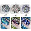 Minejin Nail Art Chameleon Sequin Laser Glitter Holographic Flake Pylet Galaxy Mirror Powder 3 Boxes 3 Count (Pack of 1)
