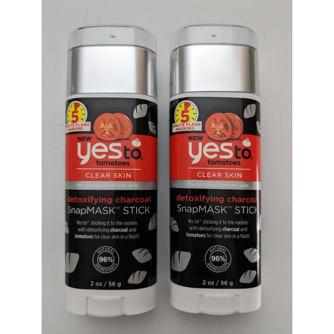 Yes To Tomatoes Clear Skin Detoxifying Charcoal SnapMask Stick 2 pack