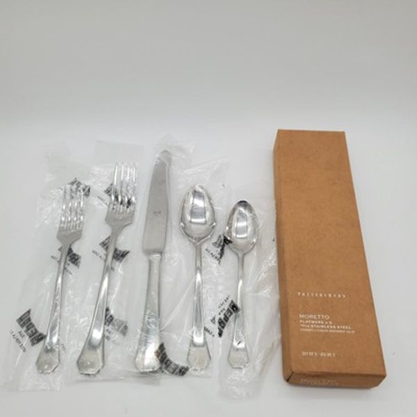 Pottery Barn Mepra Moretto 10pc Flatware Set "Stainless Steel"